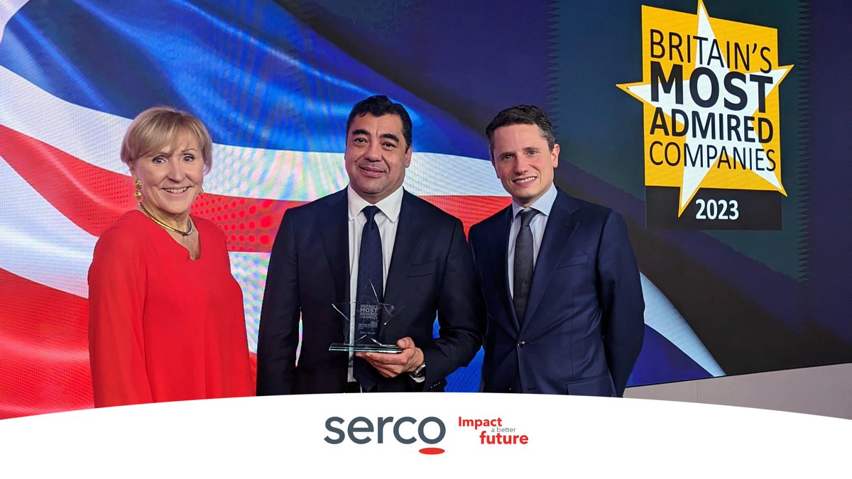 Serco has been named as Britain's Most Admired Company in the ‘support services’ category! Group CEO Mark Irwin was at the @LSEGplc at the @MostAdmiredUK award ceremony this morning where he spoke about the importance of our purpose - #ImpactABetterFuture