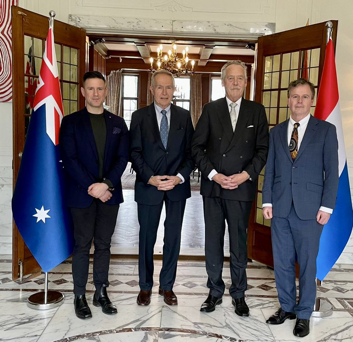 An honour to see again the 🇳🇱 MH17 Next of Kin Foundation leadership team <a href="/ploegp/">Piet Ploeg</a> &amp; Anton Kotte. We discussed their important work, including plans to mark 10 years since #MH17’s downing in 2014. We won’t  stop pursuing truth, justice &amp; accountability for the victims &amp; loved ones