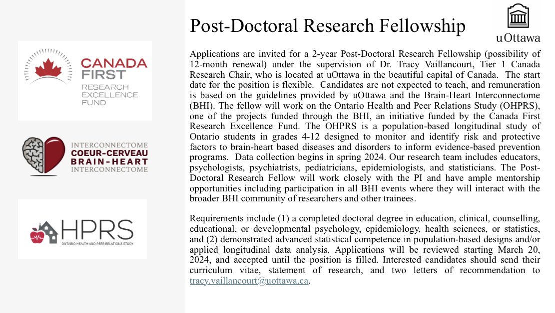 🚨Post-doctoral position at uOttawa. Our team is awesome, btw 😎