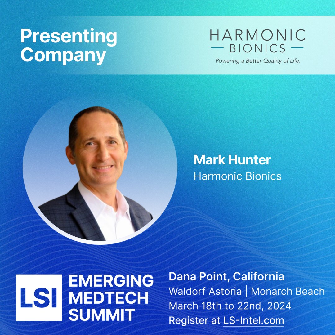 Harmonic Bionics (@harmonicbionics) on Twitter photo 🎉It's almost showtime! <a href="/LSI/">L S Itzhaki</a> USA '24 starts next week so be sure to mark your calendars for Harmonic Bionics CEO Mark Hunter's presentation on Day 3 of the event.
📆Thursday, March 21
🕑10:05 am (Track 2️⃣ )
#lsiusa24 #lsi #emergingtech #medtech #medtechinnovation #fundraising 🎉It's almost showtime! <a href="/LSI/">L S Itzhaki</a> USA '24 starts next week so be sure to mark your calendars for Harmonic Bionics CEO Mark Hunter's presentation on Day 3 of the event.
📆Thursday, March 21
🕑10:05 am (Track 2️⃣ )
#lsiusa24 #lsi #emergingtech #medtech #medtechinnovation #fundraising