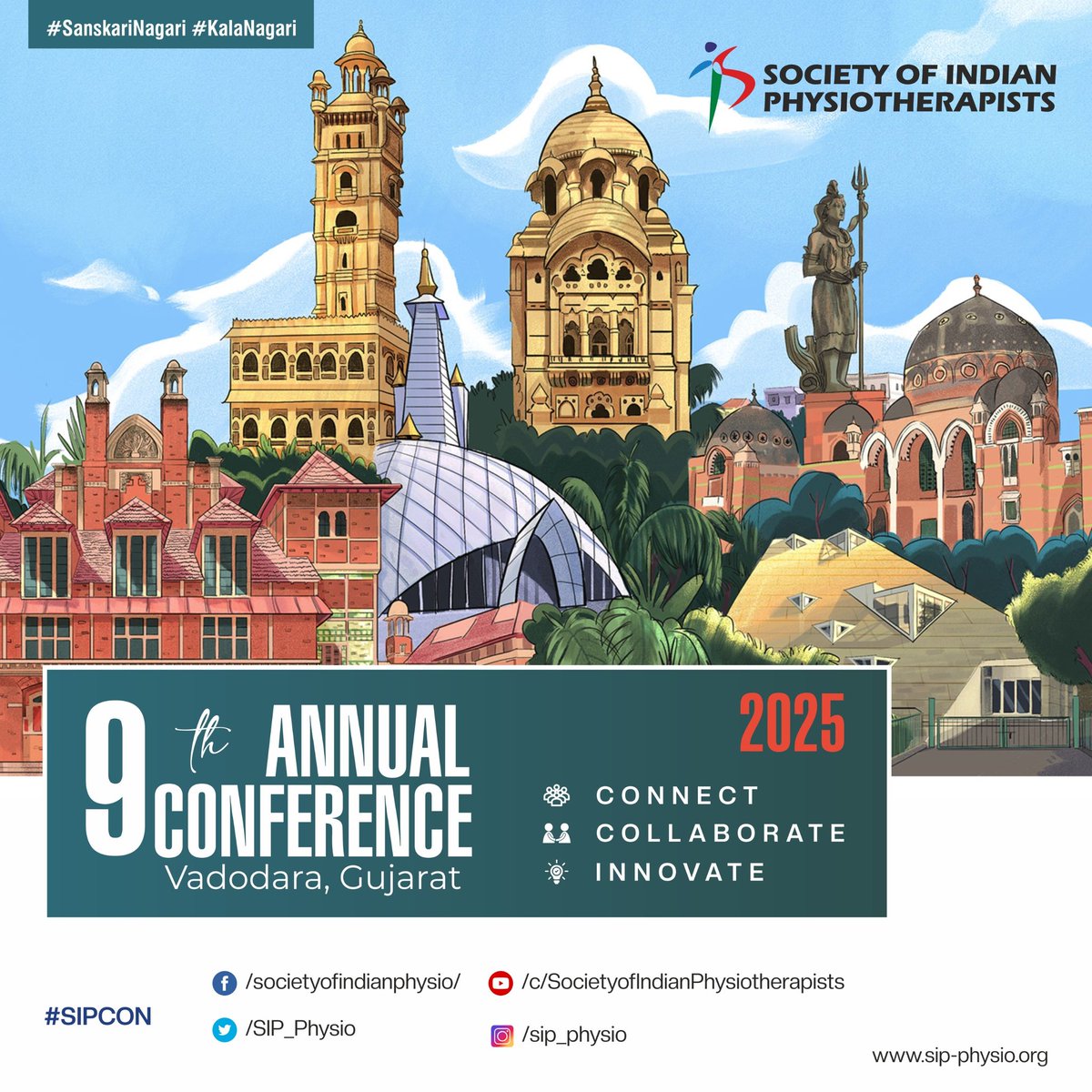 While we are still thanking our delegates and speakers for making the 8th SIPCON a memorable one, we would like to share that our 9th #SIPCON will be at #KalaNagari - Vadodara, Gujarat. 

We will announce the dates in due course. Hope to see you there!
#IndianPhysios #GlobalPT