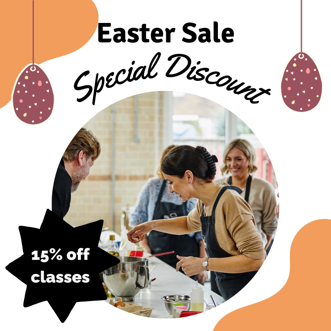 Happy upcoming Easter from Leeds Cookery School! 🐰 To celebrate we are giving you 15% off ALL of our cookery classes, use code 'EASTER15' at the checkout to claim. You must make your booking before midnight on 31/03/24. View our upcoming classes through the link in our bio.