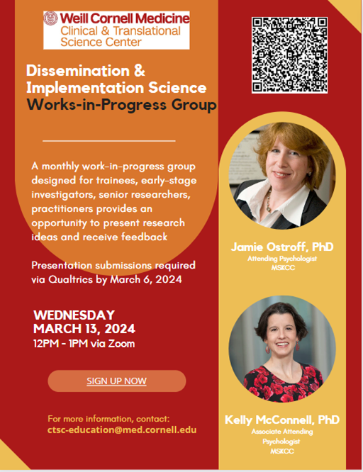 Register for the next Dissemination & Implementation Science Works-in-Progress group on March 13th (12-1pm). See link below to register: webcamp.ctsc.weill.cornell.edu/WebCAMP/Source…$ #CTSC @WeillCornell @WCMC_CTSC