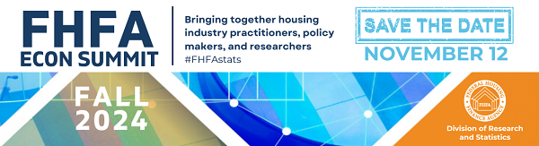 FHFA will host an Econ Summit on Climate Risk at our Washington, DC headquarters on Tuesday, Nov. 12, 2024. We welcome and encourage the submission of a broad range of climate-related research work. Check out our Call for Papers here! ow.ly/kzuC50QRroi