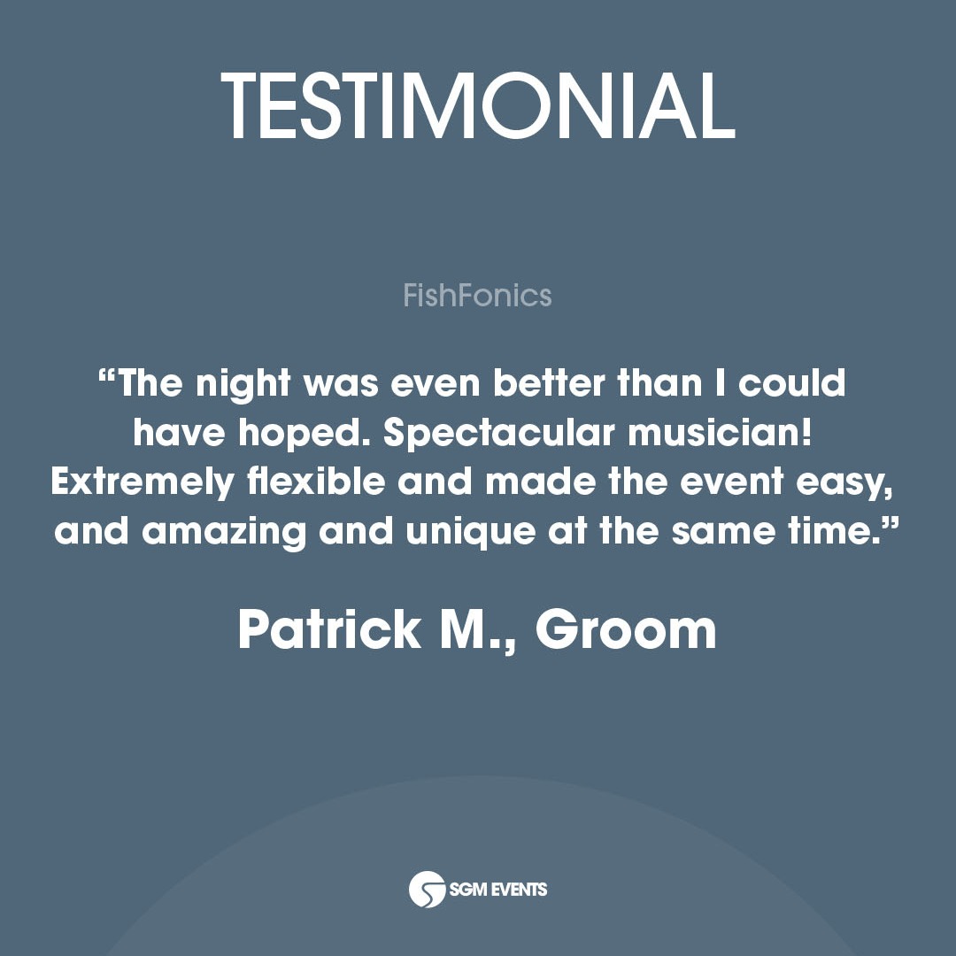 “The night was even better than I could have hoped. Spectacular musician! Extremely flexible and made the event easy, and amazing...” Patrick M., Groom Let's set the stage for an unforgettable event! Contact us now ➡️ sgmevents.com/contact/ #SGMEvents #clienttestimonials