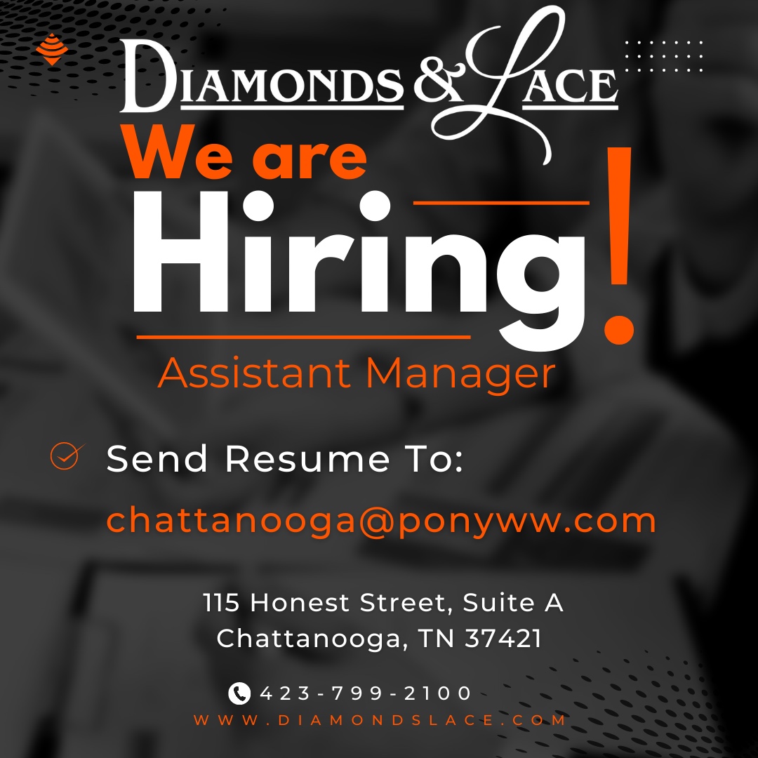 Join our team as an #AssistantManager! We are looking for an ambitious and motivated individual to manage our staff and help take our business to the next level 📈
If you have what it takes, apply now! 📝 
.
.
.
#JobOpening #HireMe #Management #diamondslace #chattanooga
