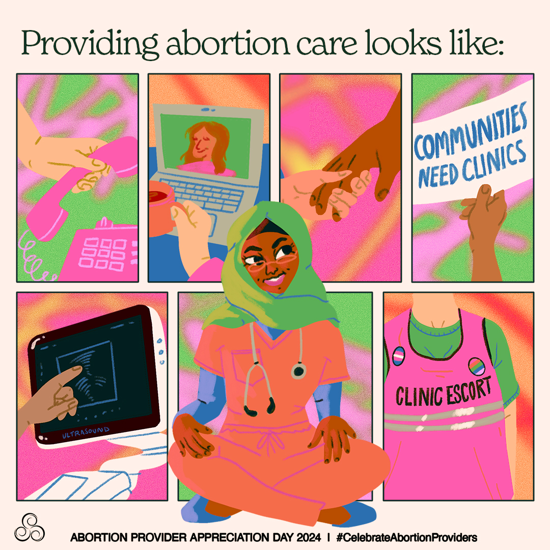 There is a direct line between abortion bans and the dehumanization of women and all people who can become pregnant. We #CelebrateAbortionProviders for compassionately supporting, trusting, and caring for pregnant people through all pregnancy outcomes, including abortion.❤️