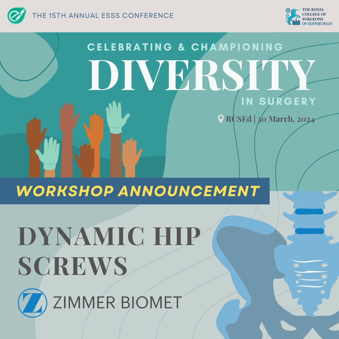 📢 We are pleased to announce our Dynamic Hip Screw workshop! 🎓 We have partnered with industry leader Zimmer Biomet to deliver this fantastic interactive workshop that will bring out your inner orthopod! 🎟️ Get your tickets here: share.medall.org/events/esss-15… #ESSS2024