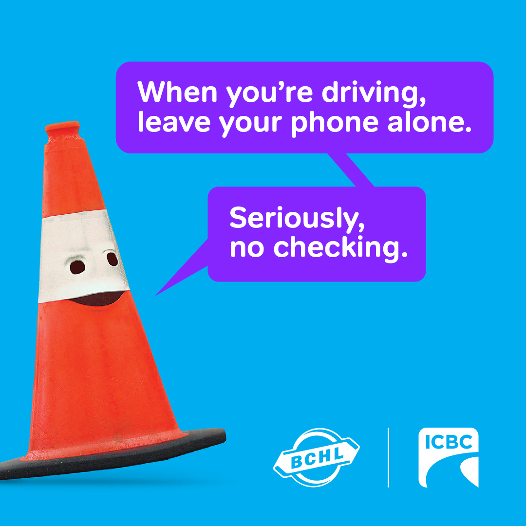 Whether you’re a sports fan or not, when you’re behind the wheel, keep focused on the road and your head in the game—#LeaveYourPhoneAlone. ⬅️The message we’re sharing today at the Chilliwack Coliseum with @Chiefs_Hockey & @BCHockeyLeague! 🏒📵
@ICBC #ModernHockey