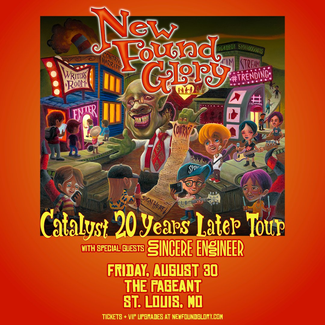 JUST ADDED: @newfoundglory will celebrate 20 years of their landmark Catalyst album at The Pageant |08.30| with special guest @SincereEngineer. Tickets go on sale Friday at 11am CST! More info: ticketmaster.com/event/06006064…