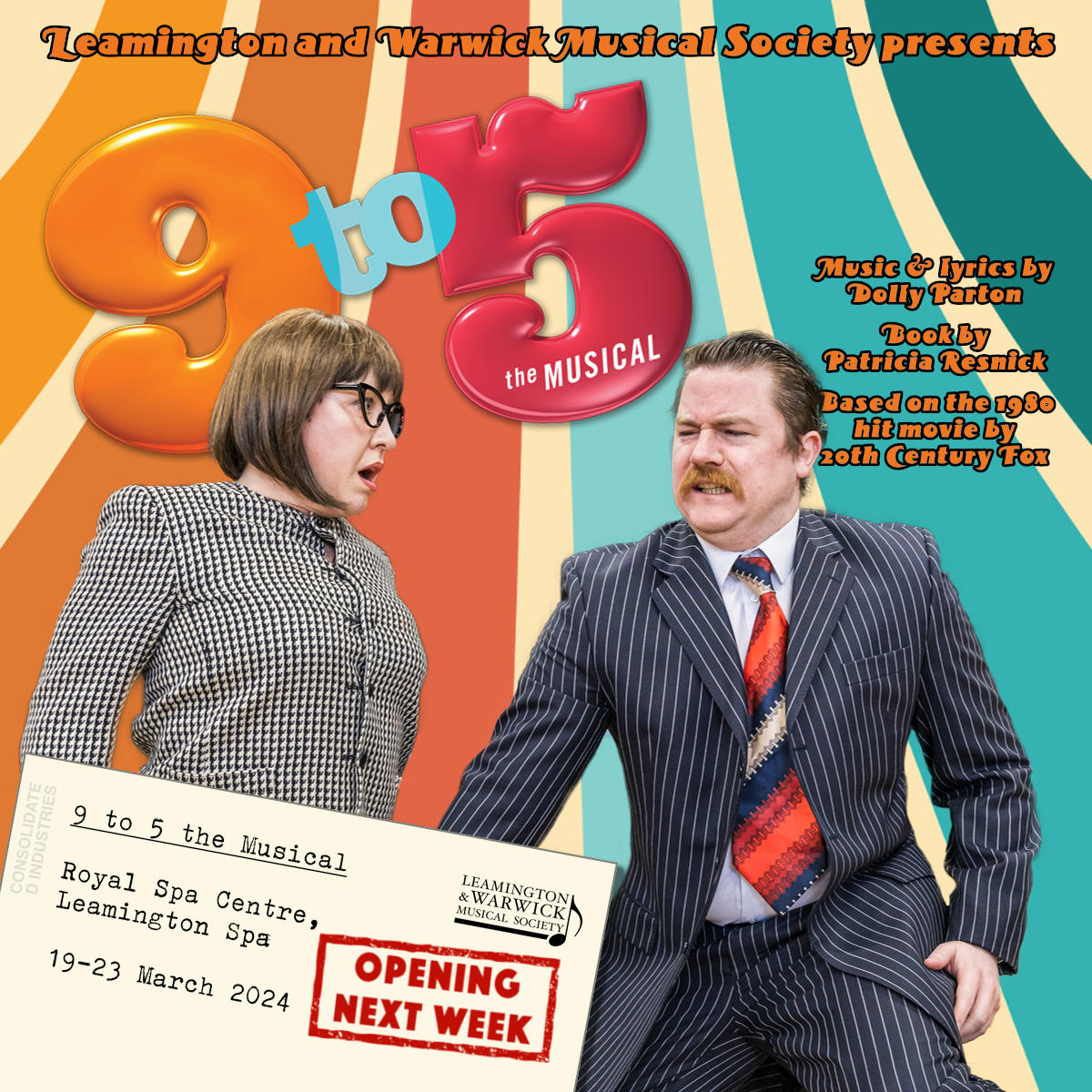 Only one week until 9 to 5 the Musical comes to Leamington Spa! Will the sexist, egotistical, lying, hypocritical bigot get his comeuppance? Book now and find out 📷 lwms.org.uk/9to5