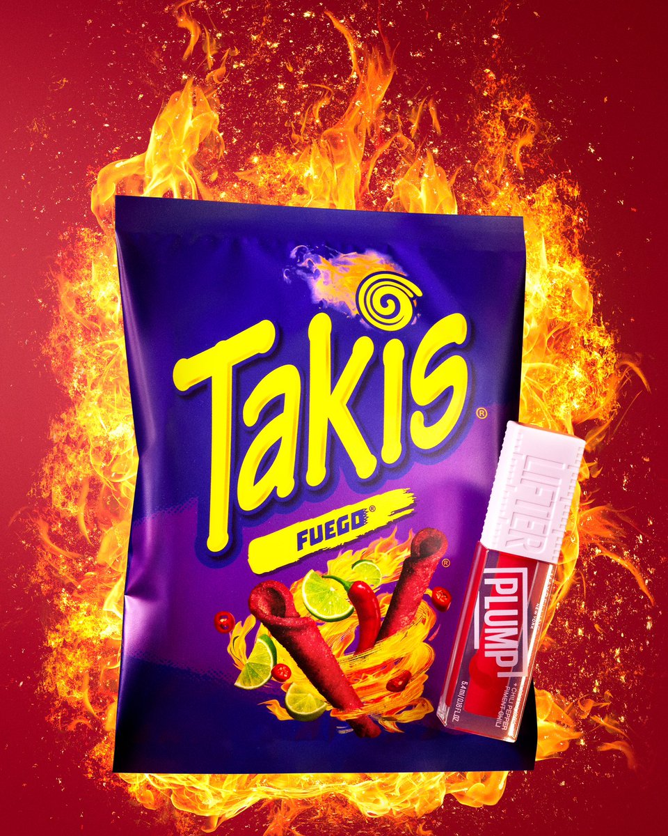 Spice up your pout! 🌶️💋 Lifter Plump meets the iconic heat of Takis Fuego in a collaboration that's too hot to handle! Available at major retailers. 🛍️ Are you ready to snack and plump up your look? @TakisUSA #maybellinepartner