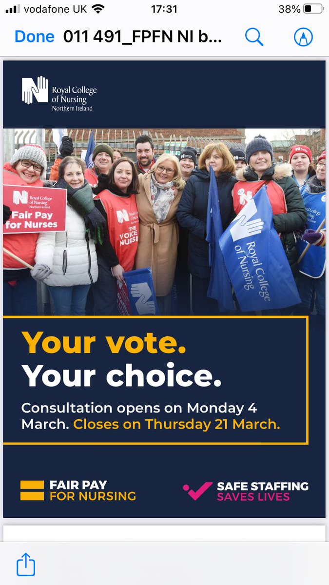 Brilliant engagement with @RCN_NI members in @BelfastTrust BCH RVH and Musgrave please vote 🗳 @RCNNI_Students @Dkell999 rcn.org.uk/myrcn/Northern… link to vote