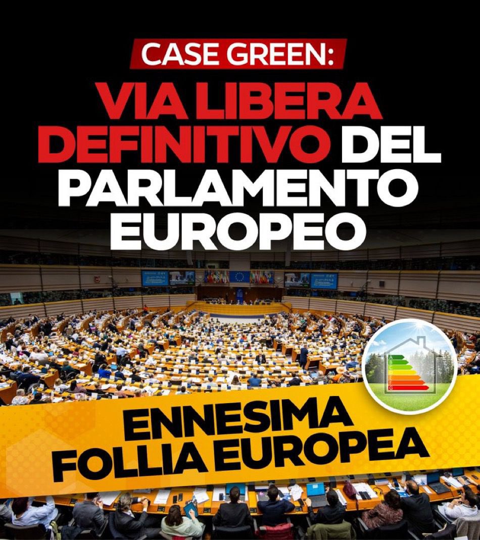 Follia, follia totale. Chi pagherà per la ristrutturazione di milioni di edifici imposta dall'Europa per ideologia green? Un provvedimento, votato anche dalla sinistra italiana, che danneggia in particolar modo il nostro Paese. Le elezioni europee che si avvicinano saranno…