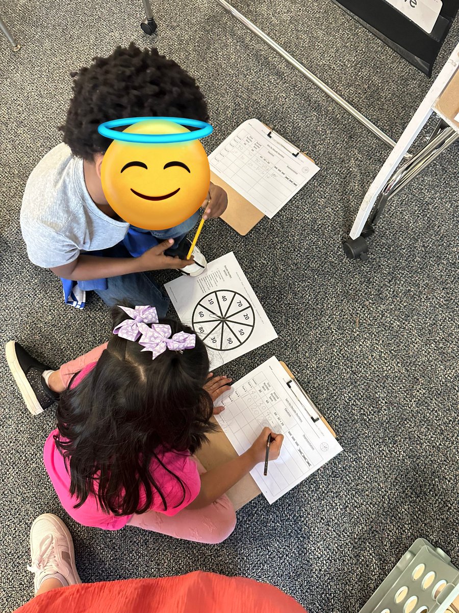 We love playing math games in room 203. Spinning decade numbers to build subtraction equations! ✏️🖇️😁