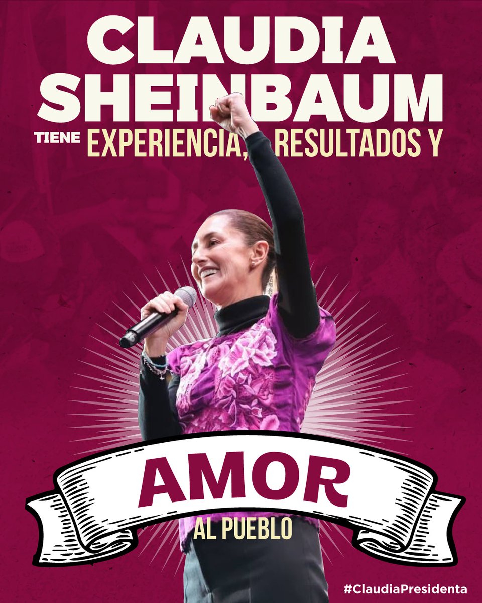 Claudia lo tiene todo para continuar con la #Transformación de #México. 🤗🇲🇽

#ClaudiaPresidenta. 😎