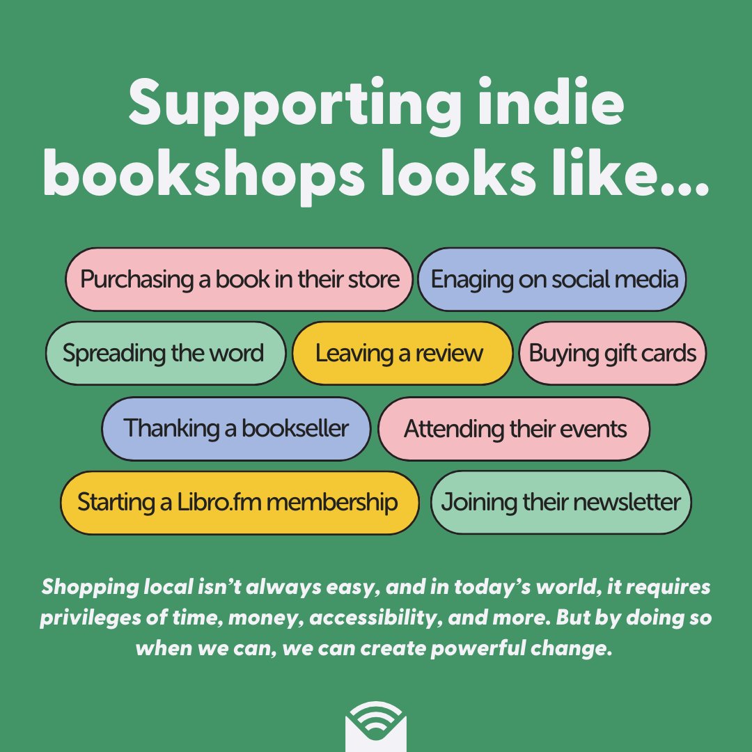 When you make the switch to Libro.fm for your audiobook reading, you support your local indie! 

Learn more: libro.fm/switch