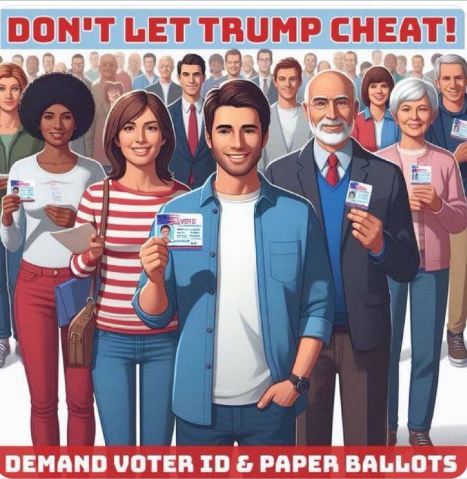 IcmcRj's tweet photo. @BidensWins I agree and the only way to win. Demand Voter ID in person and paper ballots! https://t.co/y6Hl5xPeiS
