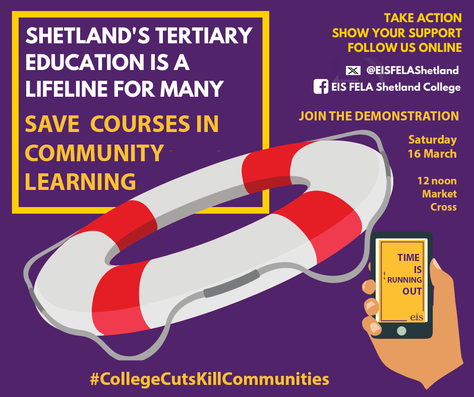 Courses at UHI Shetland are under threat. Cuts to Community Learning will impact Shetlanders from the most vulnerable and disadvantaged backgrounds the most. <a href="/EISFela/">EISFela</a> <a href="/UHIStudents/">UHI Students</a>  @ShetNews @SIBC @shetlandTimes @ShetIslands #CollegeCutsKillCommunities