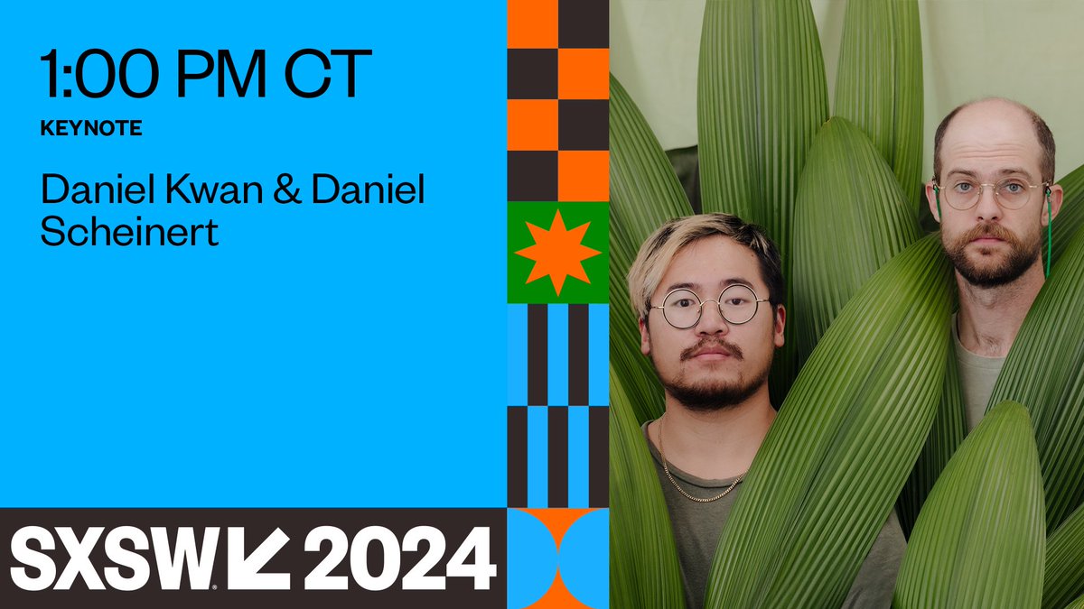 sxsw's tweet image. Don't miss today's #SXSW Keynote with #DanielKwan &amp;amp; #DanielScheinert LIVE at 1pm CT on @Youtube. ow.ly/Ebkc50QRwnu