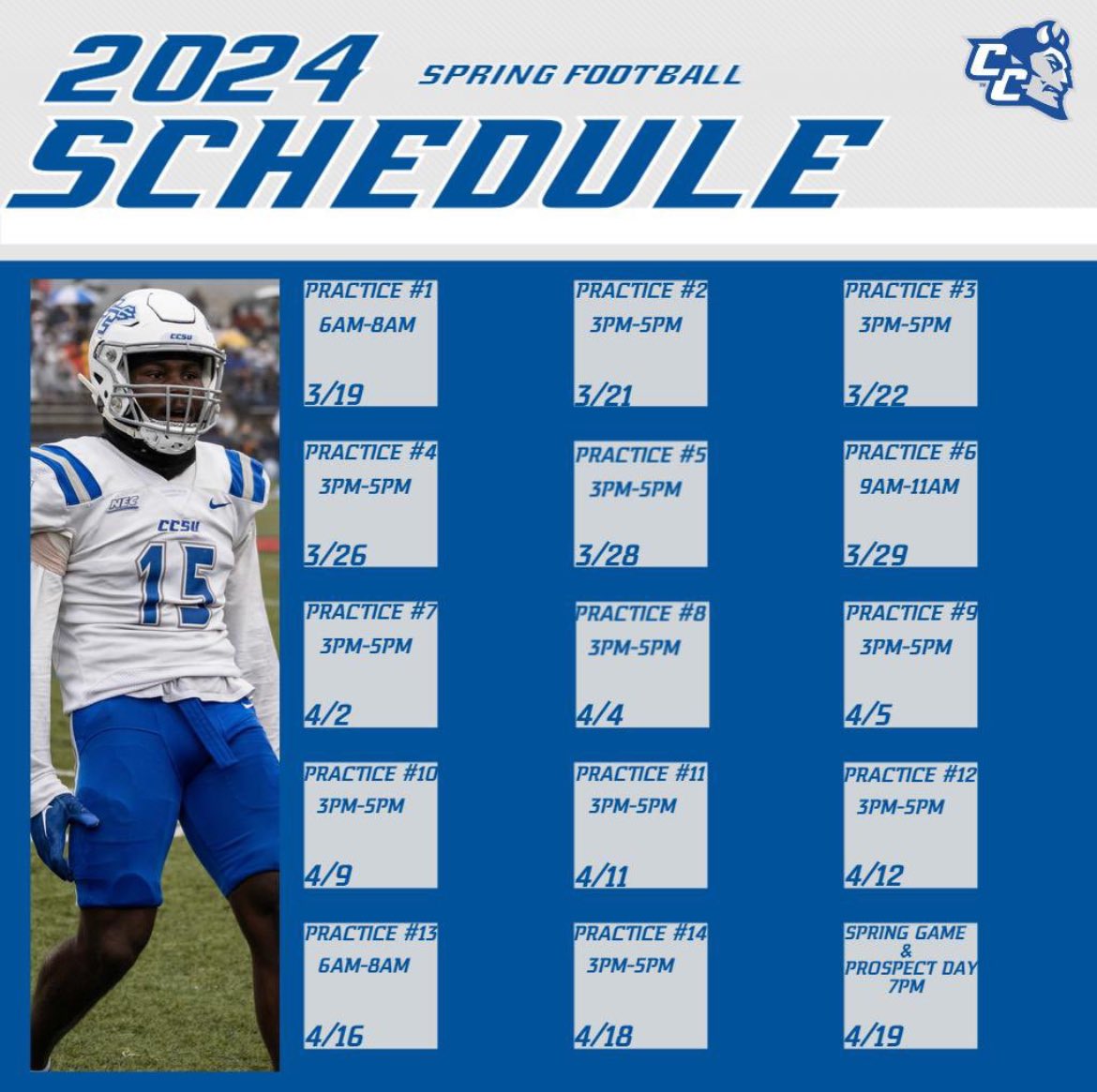 AlbMic__'s tweet photo. Thank you @CoachLecht for the Prospect Day invite and spring practices. Can’t wait to get on campus! @CCSUfootball @DanversFootball https://t.co/VeslOlHHKT