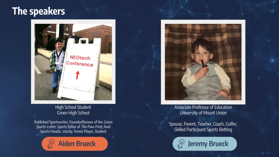 Had a great time discussing the future of education with
<a href="/aidenthebrew/">Aiden Brueck</a> and others at <a href="/NEOTechConf/">NEOTech 2026</a>! Made sure to include the throwback Quaker Square photo in the slide deck! I love you, Aiden, and I am so proud of you! #NEOTech24 #limbs
