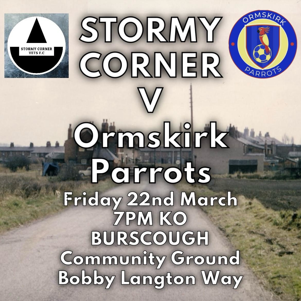 Parrots welcome Stormy Corner Vets to Bobby Langton Way on Friday the 22nd March for a 7pm kick off