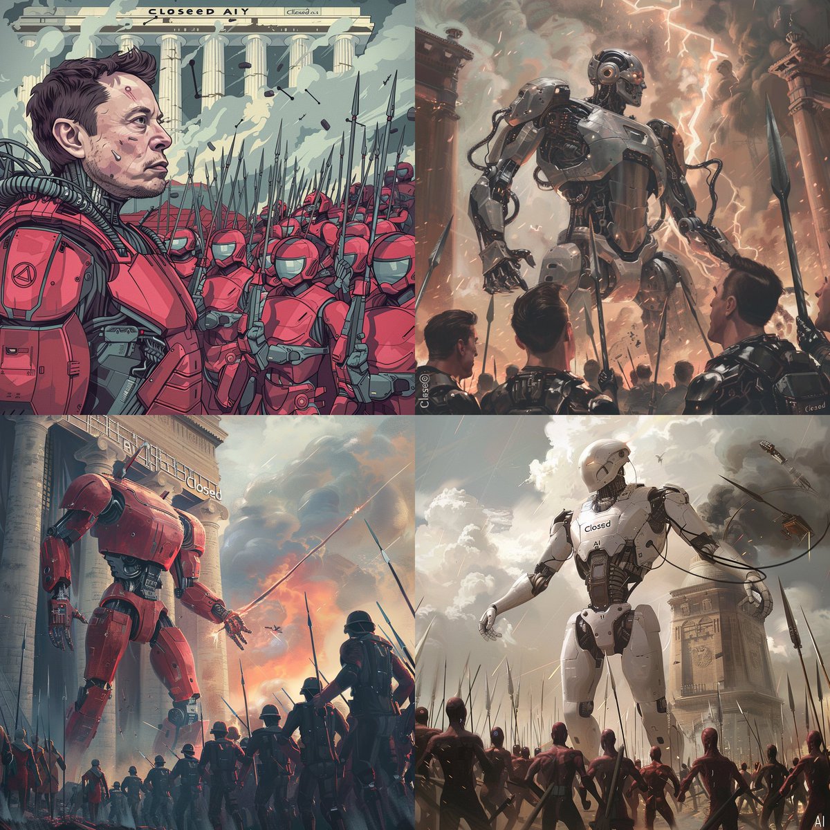 Sumair441194's tweet photo. @elonmusk Elon vs ClosedAI. The showdown. Buy this nft &amp; make it your profile picture. @elonmusk @ElonMuskPD @ElonMuskAOC @BoredElonMusk @OpenAI 
https://t.co/hTFNMto3K0 https://t.co/5S5nEiN377