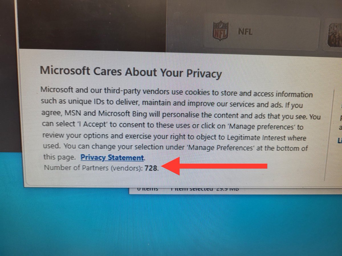 nixcraft's tweet image. Microsoft: we care about your privacy but also share your data in paid product with 728 partners.