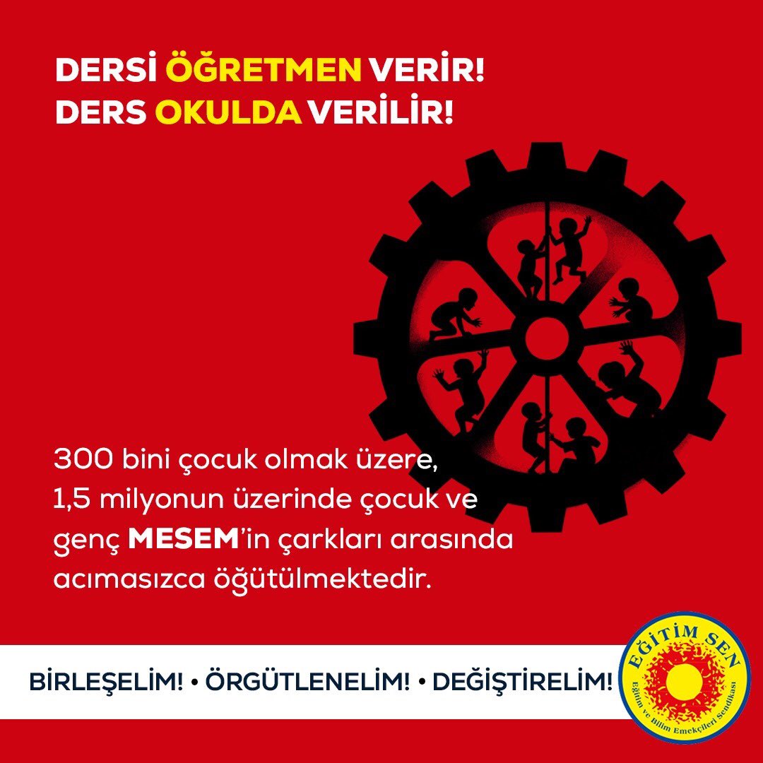 📢 Çocukların haklarını işletmelerin çarklarına heba etmemek için #öğretmenokulda ‼️