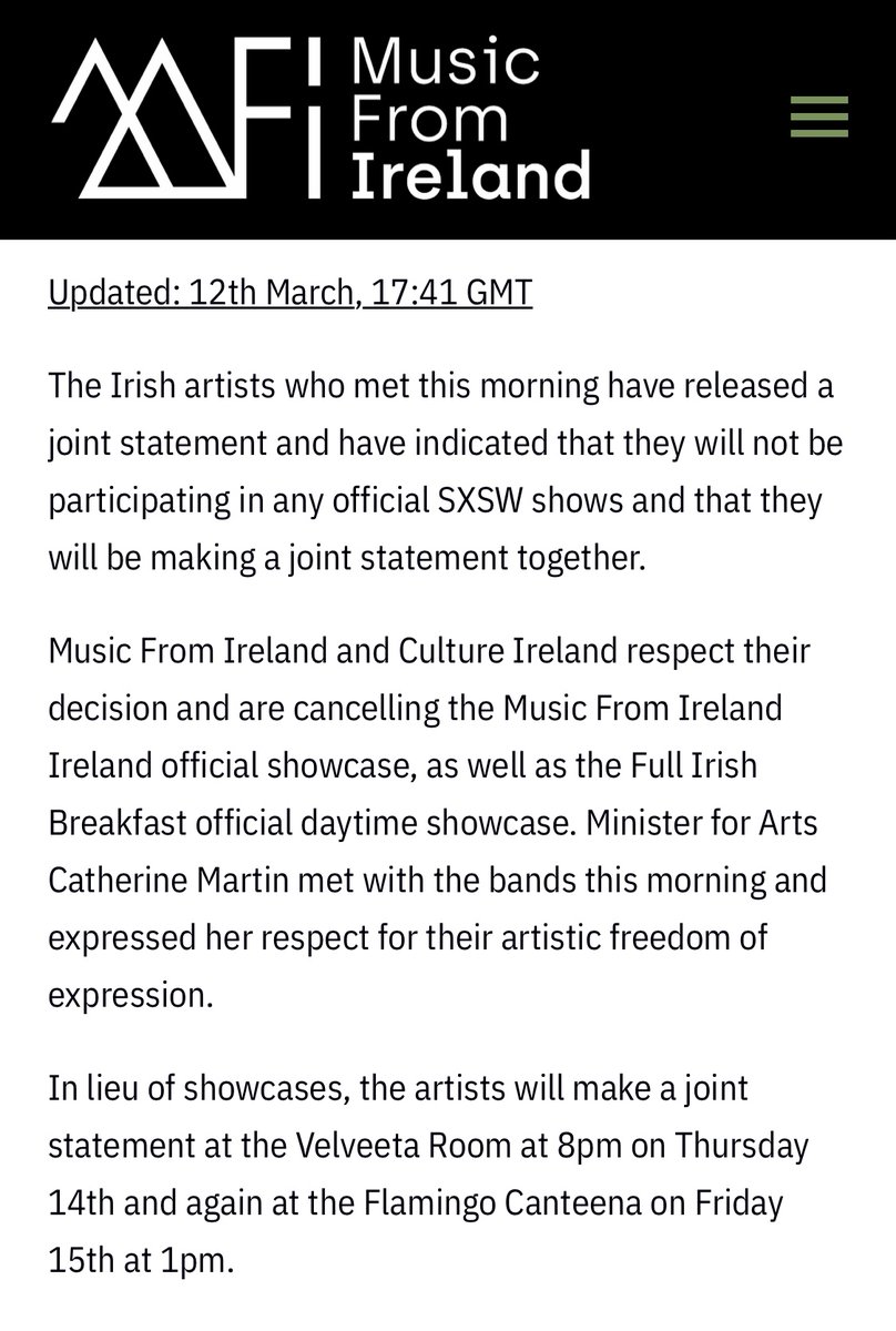 Our latest update musicfromireland.org/sxsw-2024