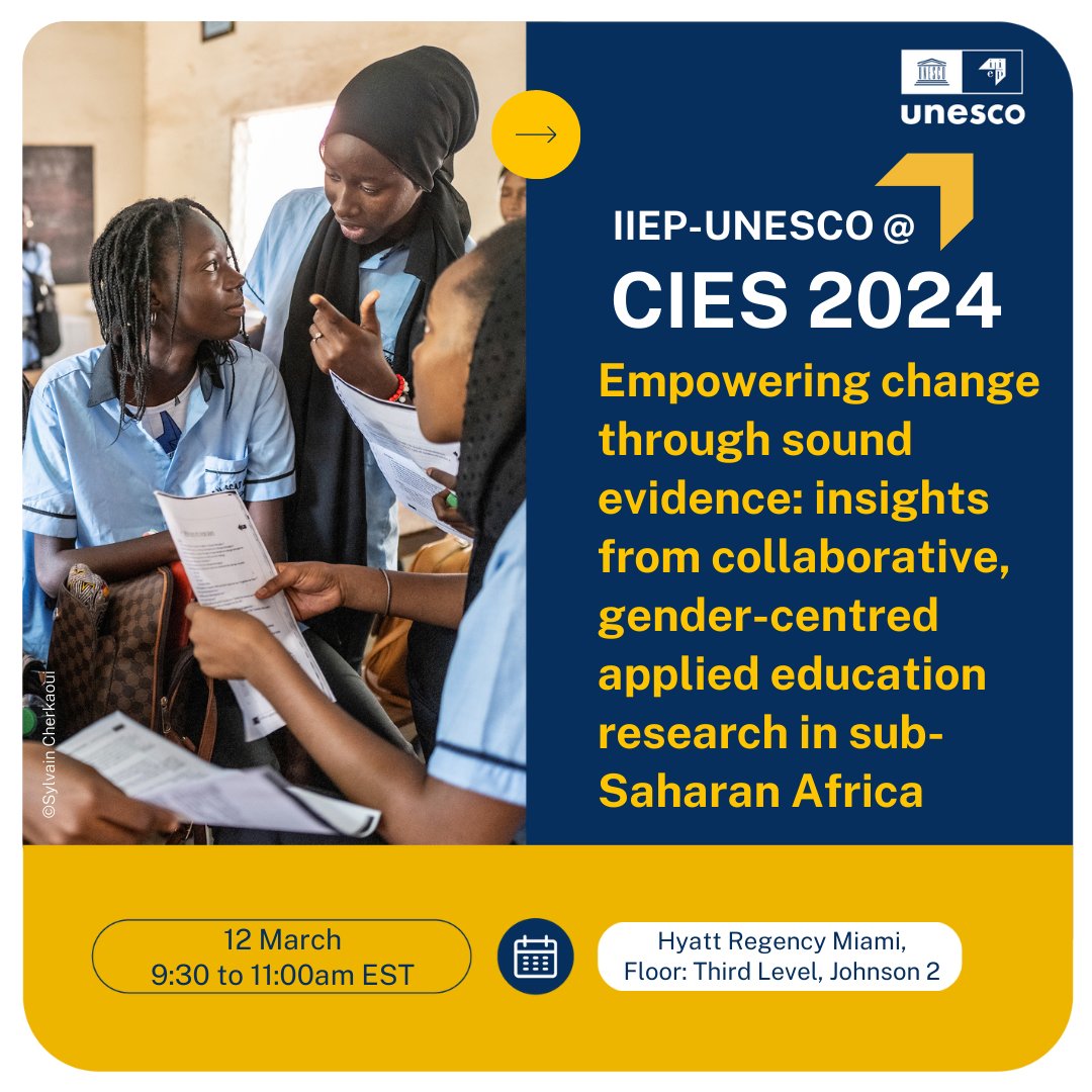 To develop gender-transformative education systems, countries need robust data & evidence. Today at #CIES2024, we presented insights from #GCI's applied research in Africa: ☑️Women in Learning Leadership ☑️Early warning systems to prevent girls' drop-out ℹ️bit.ly/3n7Wjtb