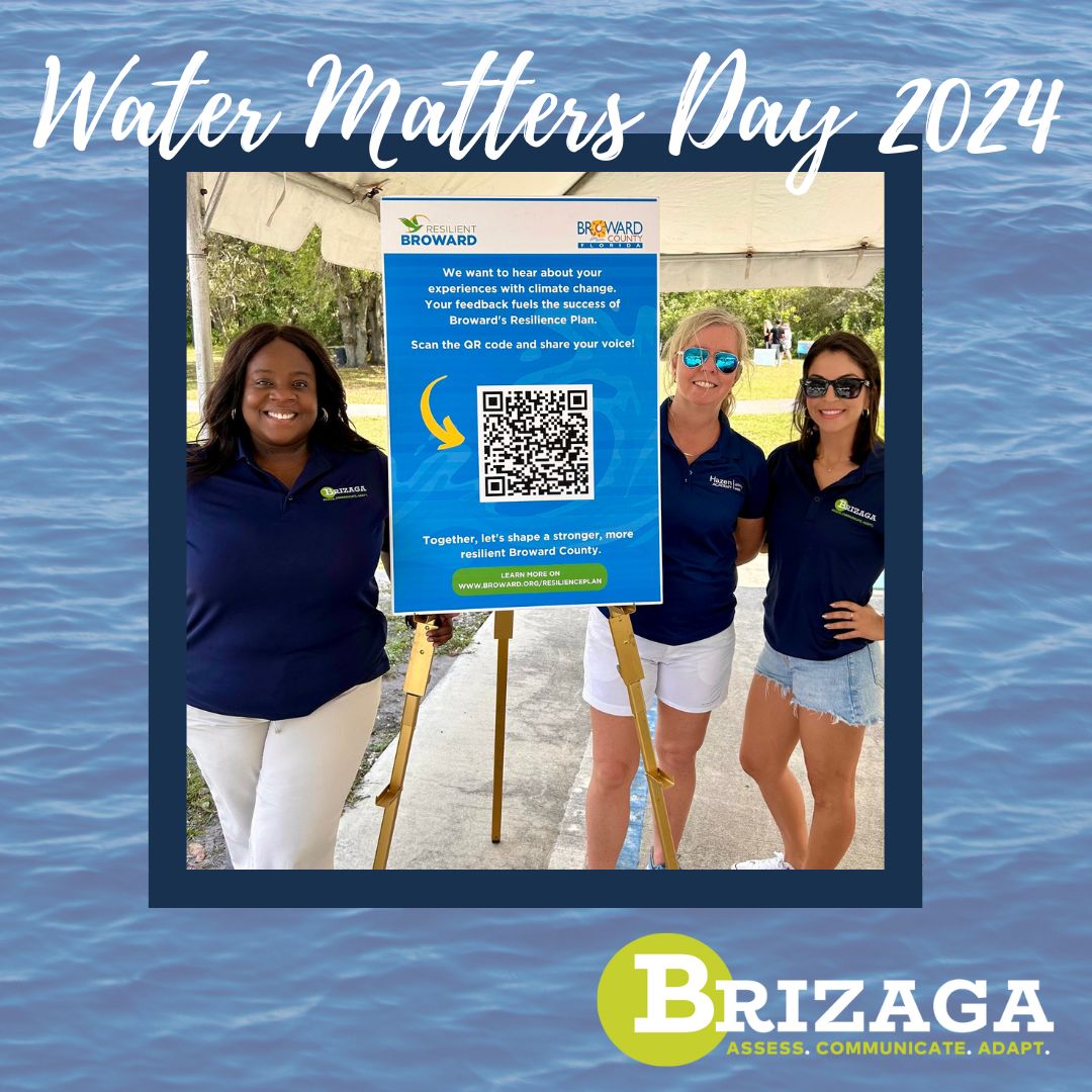 Team Brizaga had an amazing time at Water Matters Day, showing our full support for Hazen and Sawyer as they showcased the Broward Resilience Plan! 💧🌱 #WaterMatters #Resilience #Brizaga