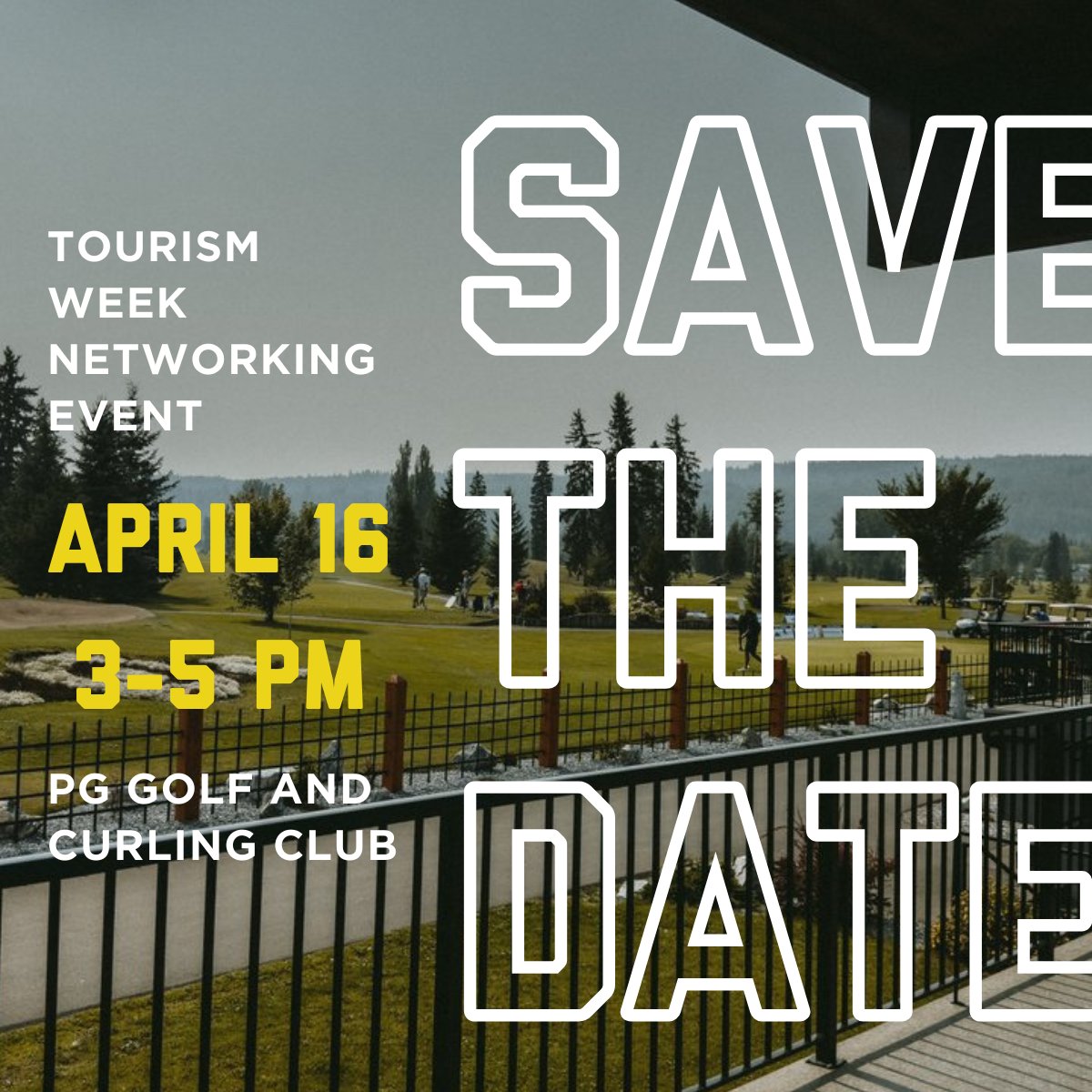 Save the Date for our Tourism Week Networking Event! 📅 Tuesday, April 16 ⏰ 3:00 - 5:00 PM 📍 PG Golf and Curling Club Spots are limited, so be sure to keep your eyes peeled for the registration 👀. Want to be the first to know? ➡ tourismpg.com/business-newsl…