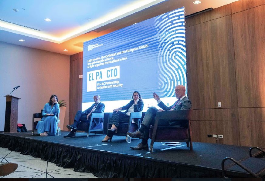 In Panama for the launch of @ELPAcCTO2 between the EU, Latin America and the Caribbean. Responding together to the challenges of transnational organised crime is the objective! 👏 @EU_Partnerships