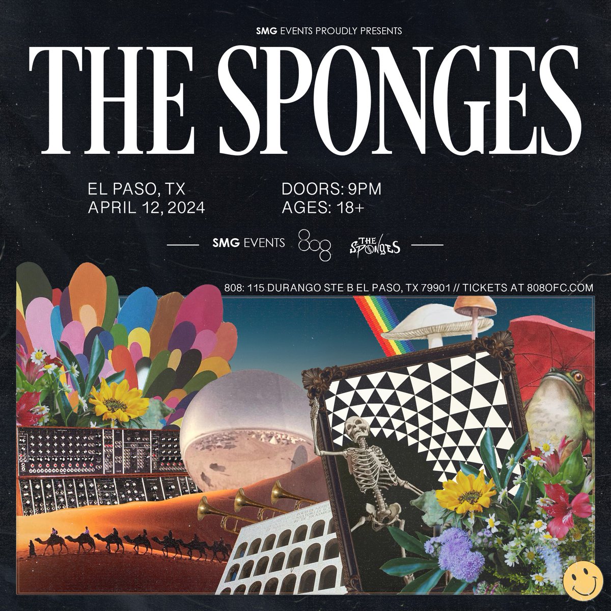 [Announcement] 📷 Presenting THE SPONGES on Friday April 12, 2024 📷 • Tickets ON SALE NOW via SMGEvents.com 📷 Get them before they increase in price!