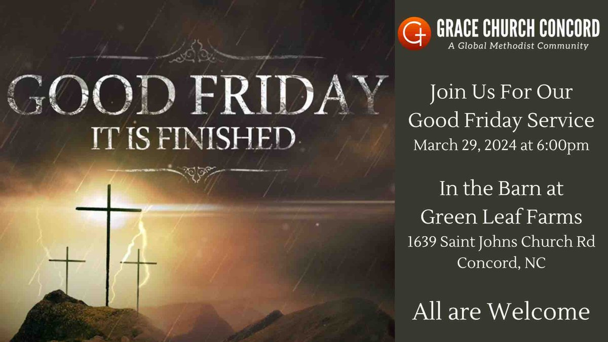 graceconcord_'s tweet photo. We hope you will join us at this beautiful location! #GraceOnFire #GraceConcord #GlobalMethodist #ConnectGrowServe #RootedInFaith #FamilyMinistry #Lent2024 #HolyWeek2024 #ChurchTradition https://t.co/ooIexY4XQb