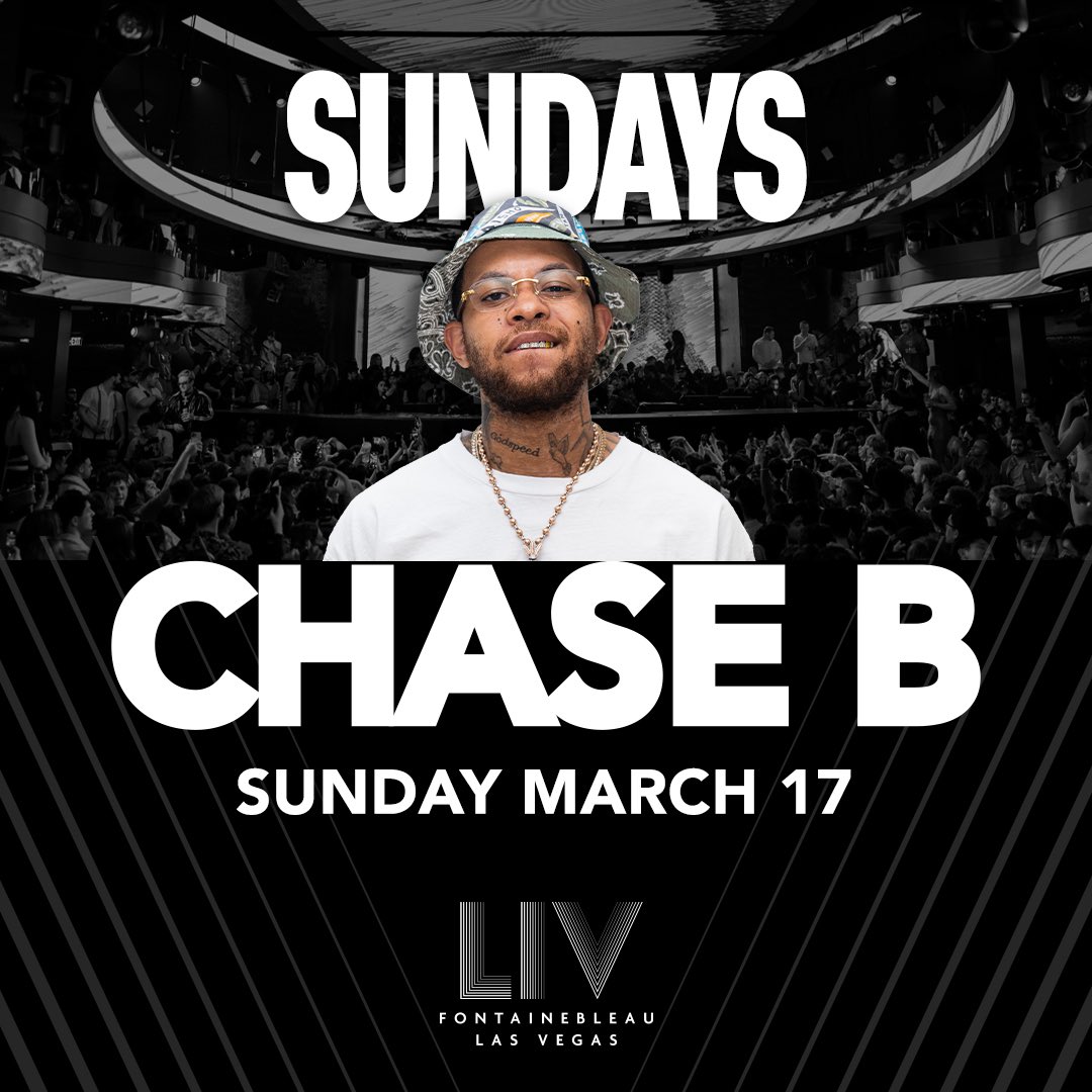 See you THIS SUNDAY, March 17th for @ogchaseb’s LIV Las Vegas debut🔊 Tickets & Reservations: LIVNIGHTCLUB.COM