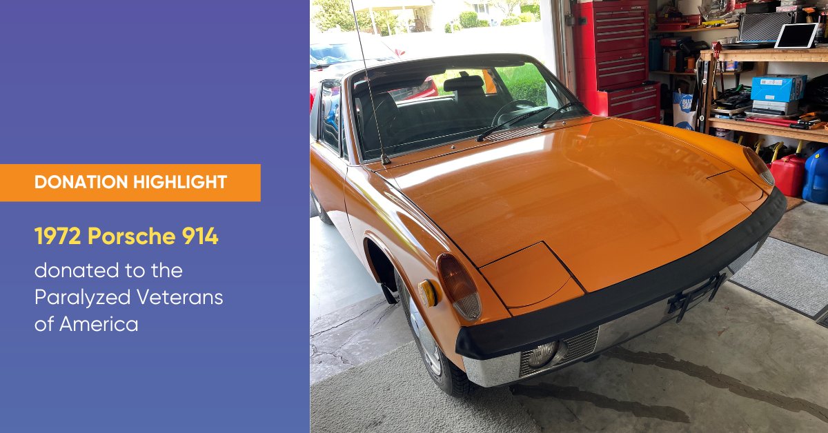 This sleek 1972 Porsche 914 just joined the @PVA1946's vehicle donation program. Your car's second life could bring newfound freedom to those who've served. Donate and drive change today!
#CARS4Good #VehicleDonationProgram