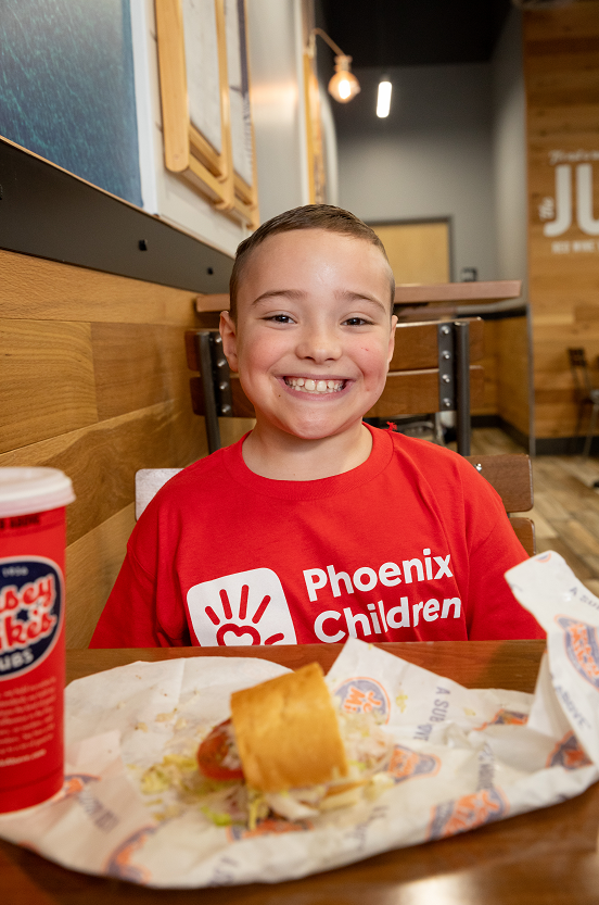 Join us on March 27th for Jersey Mike's Day of Giving. Every bite counts because locations in Phoenix and Northern Arizona are donating 100% of sales to Phoenix Children's. Find a location near you below: jerseymikes.com