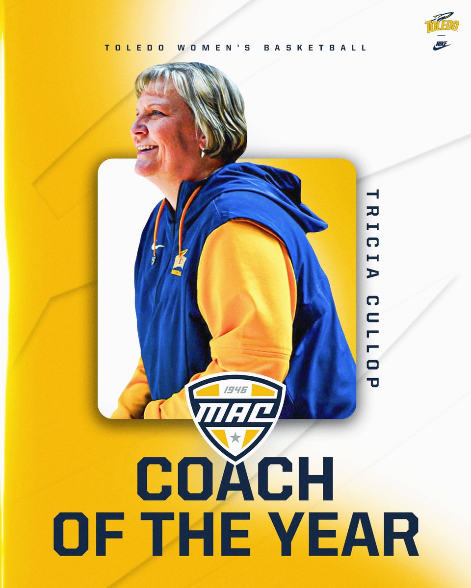 OUR COACH.

Congratulations @coachcullop on being named MAC Coach of the Year for the third time in a row and for now a combined total of 6 times🏆👏‼️

#TeamToledo | #GoldStandard
