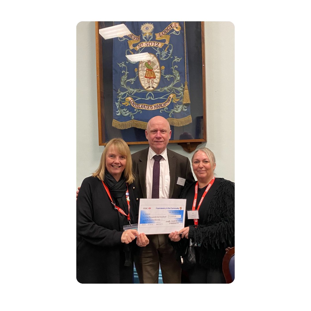 Team_HASAG's tweet photo. A huge thank you to the Sir Bevis Lodge in Southampton.  They have raised us a brilliant £1130 in memory of Ron Linsay.

This is such a wonderful donation and will help us to continue supporting our community.

#HASAG #FreemasonryintheCommunity https://t.co/a2MLZjHGBL