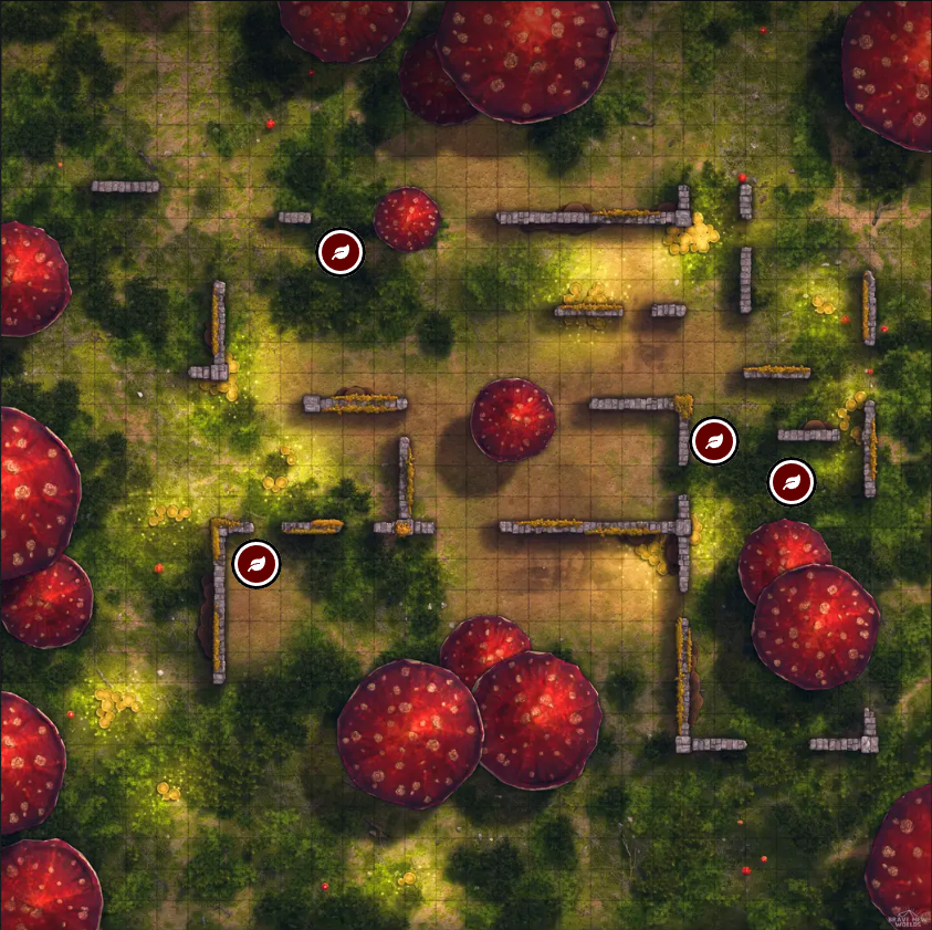 legendkeeperapp's tweet photo. An amazing mushroom map by @BNWGames with some color-coordinated pins. https://t.co/vTpJnPgHVi