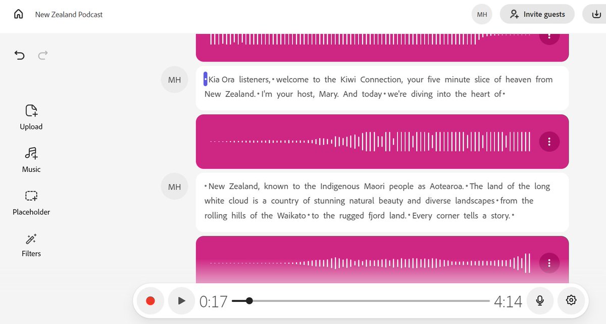 Ok @ITSCCSD and Cherokee Teachers - @AdobeExpress has the BEST new tool for podcasting! Adobe Podcast is ASTOUNDING!!!Web-based and easy to use! It has stock music, and 'automagic' transcription! I cannot wait to see what our students can create with this tool! @MrsBongiornoEdu
