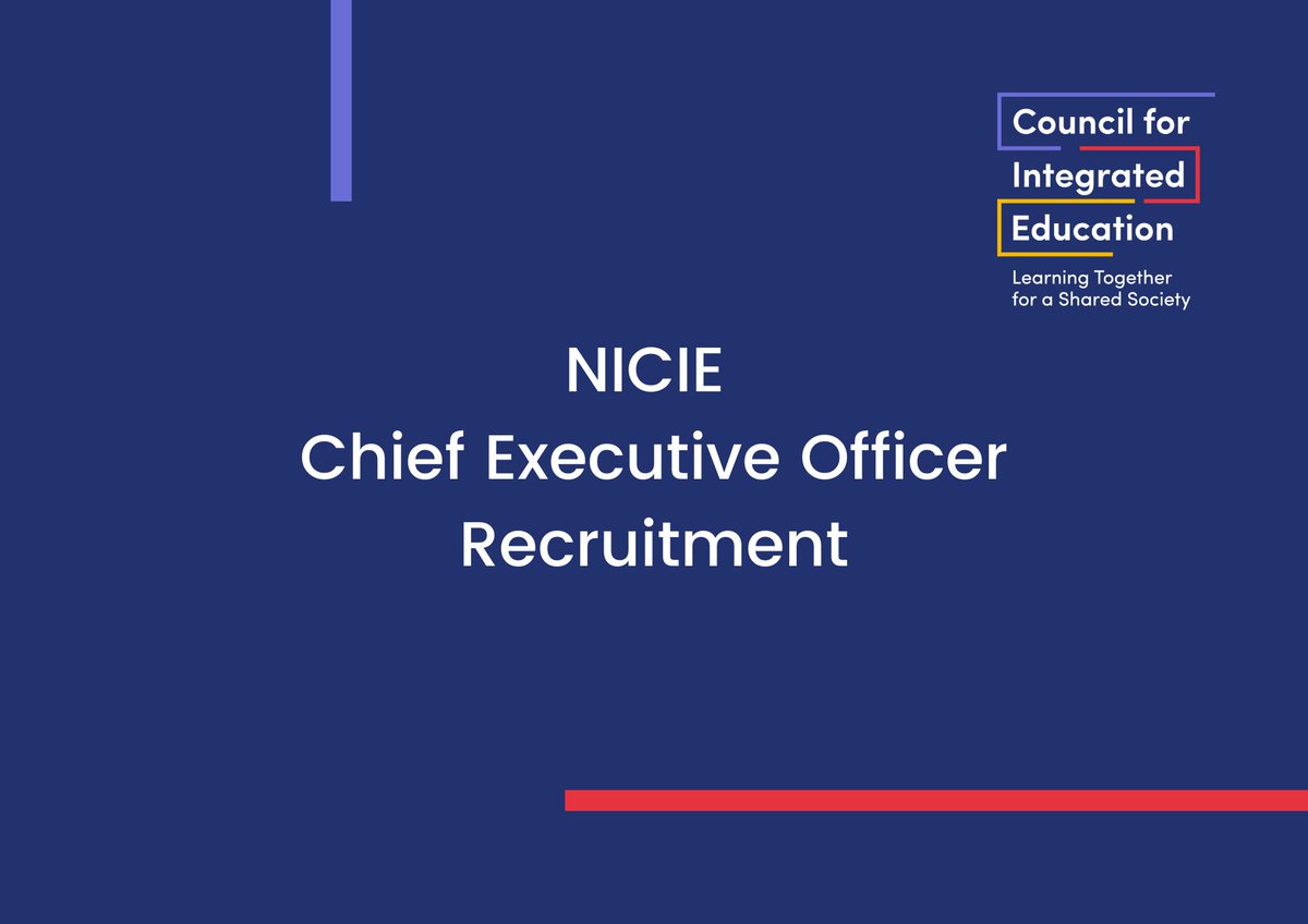 Due to retirement the Board of Directors of NICIE are seeking to appoint a new Chief Executive Officer. Please see a link below to our website with more details and also a link to the NI Jobs advertisement. buff.ly/3wQzqCF buff.ly/3Pi2wB3