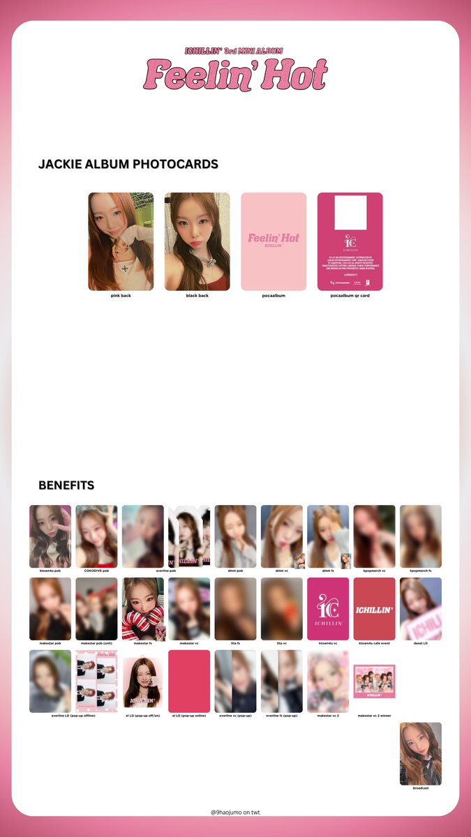 ICHILLIN' FEELIN' HOT album photocard + benefit / pob E.ji Jiyoon