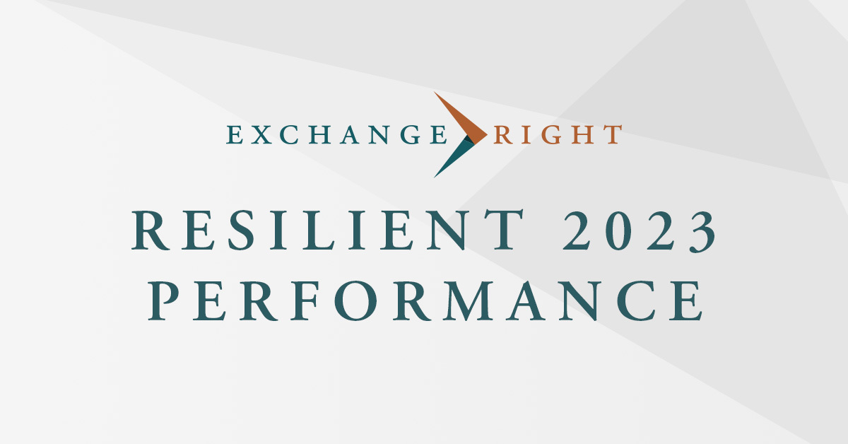 All of ExchangeRight’s offerings continued to deliver uninterrupted monthly investor distributions meeting or exceeding projections throughout 2023. 

Watch our 2023 performance video: bit.ly/ER-2023Resilie…

#CRE #NetLease #AlternativeInvestments #AccreditedInvestors #REIT