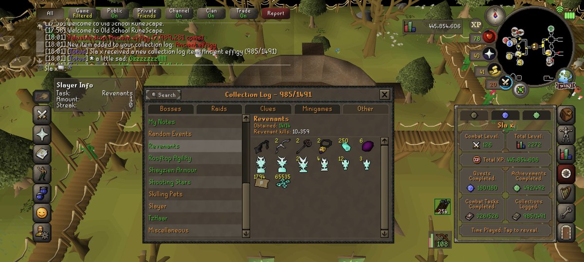 Slax_OSRS's tweet image. Revenants green log, mace and 8m emblem 7 kills apart 😂