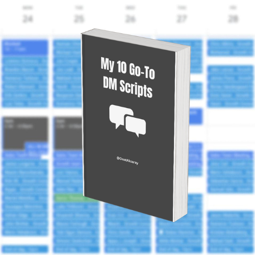 OnatAksaray's tweet photo. I helped my friend Adam get his first client with DMs last week

Here are my 10 Go-To DM Scripts from openers to booking the call

To get it:
Like &amp; Reply "send"
Follow so I can DM 

FREE BONUS: RT to also receive my "How to Follow up" guide https://t.co/pWN6ilssix