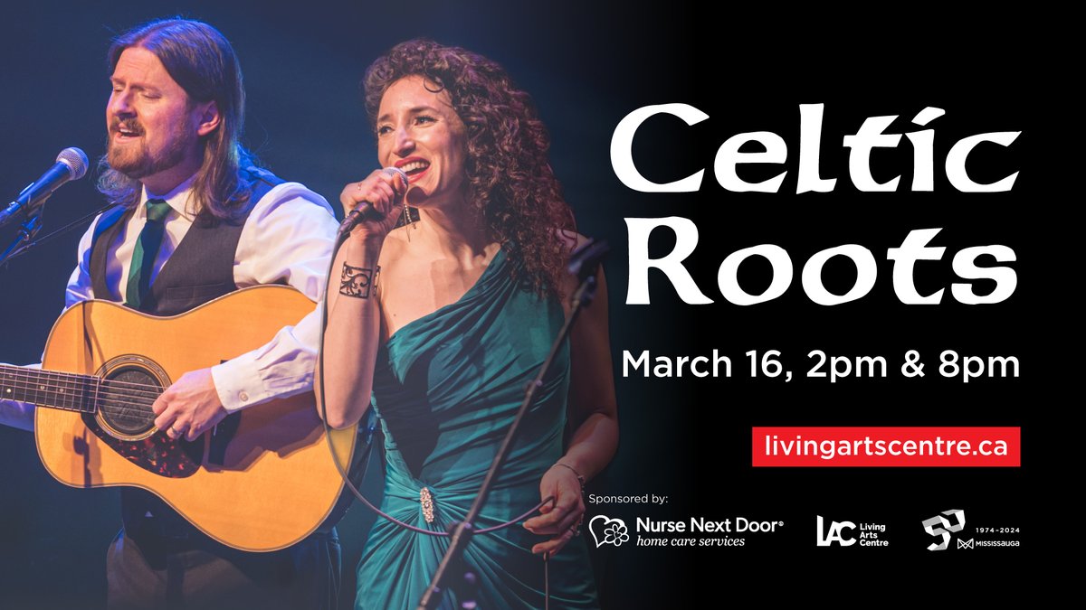 #CelticRoots is only days away! Join us Mar. 16 - 2pm& 8pm! Still some tix available for day and night shows! Ticket Link: web.mississauga.ca/arts-and-cultu… HUGE thanks to @nursenextdoorms for sponsoring this show! #mississauga #paddysday #livingartscentre #mattzaddy